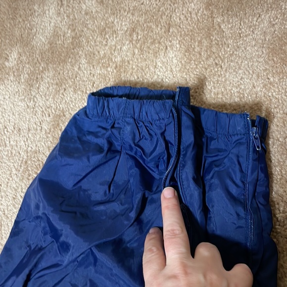 Vintage Nike Navy Blue Swoosh Lined Windbreaker Track Pants Tapered Leg L - Picture 3 of 6